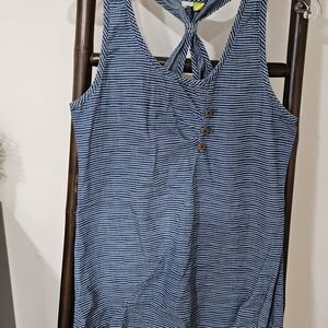 Striped Blue Sleeveless Top